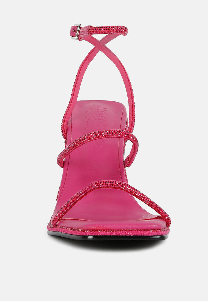 Graff Rhinestone Embellished Hexagon Block Heel Sandal#color_fuchsia