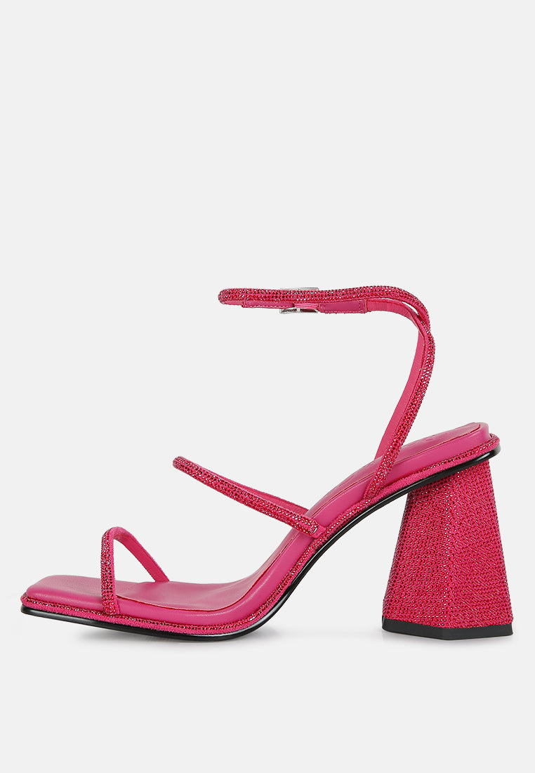 Graff Rhinestone Embellished Hexagon Block Heel Sandal#color_fuchsia