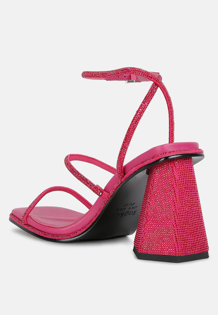 Graff Rhinestone Embellished Hexagon Block Heel Sandal#color_fuchsia