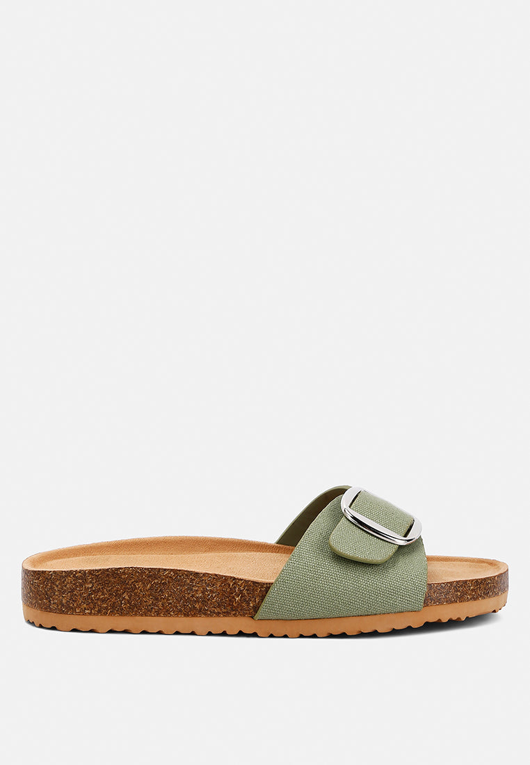 buckle strap slip-on sandals by ruw#color_green