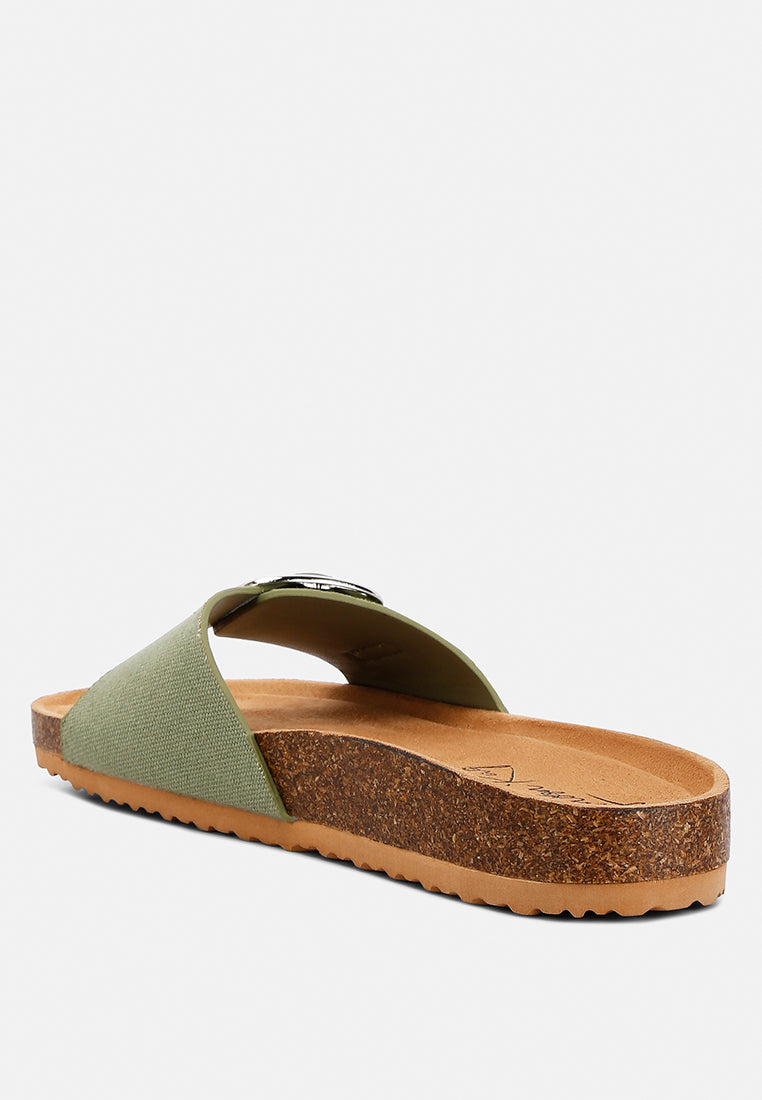 buckle strap slip-on sandals by ruw#color_green