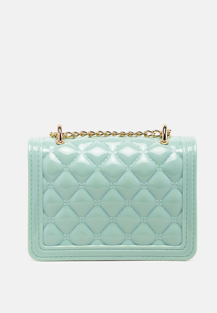quilted sling bag#color_green