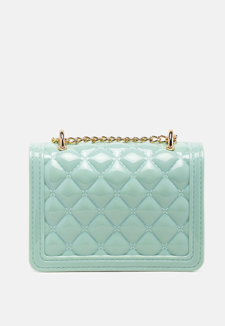 quilted sling bag#color_green