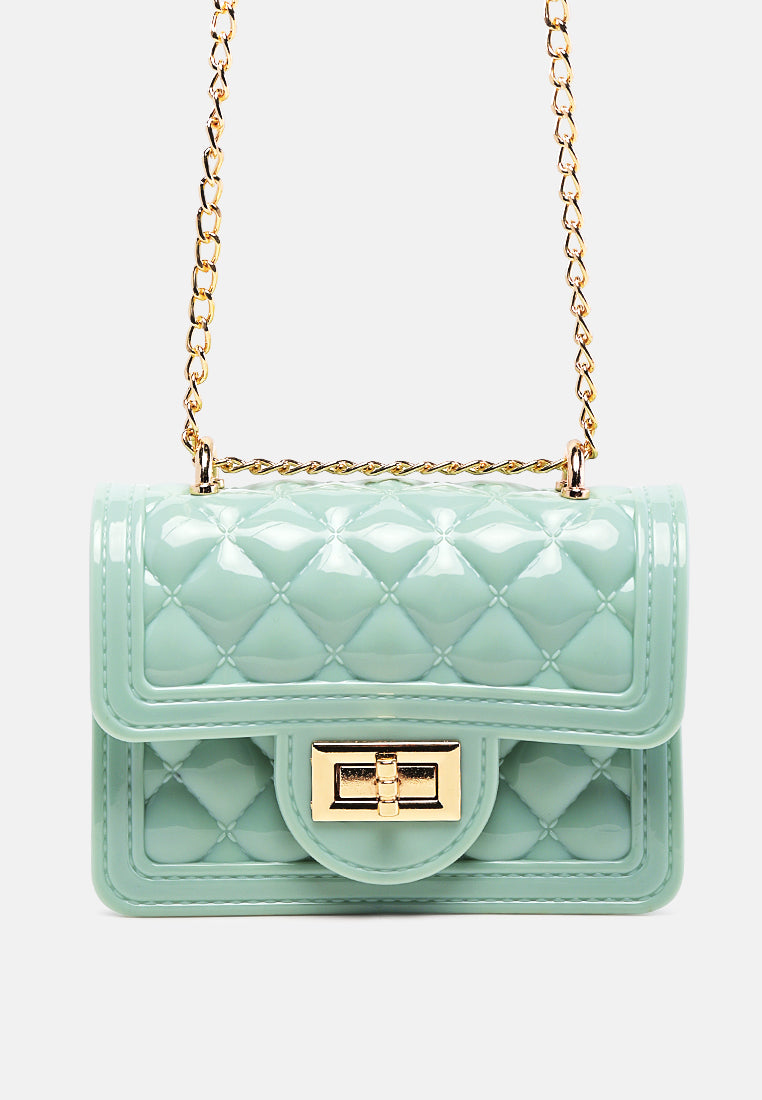quilted sling bag#color_green