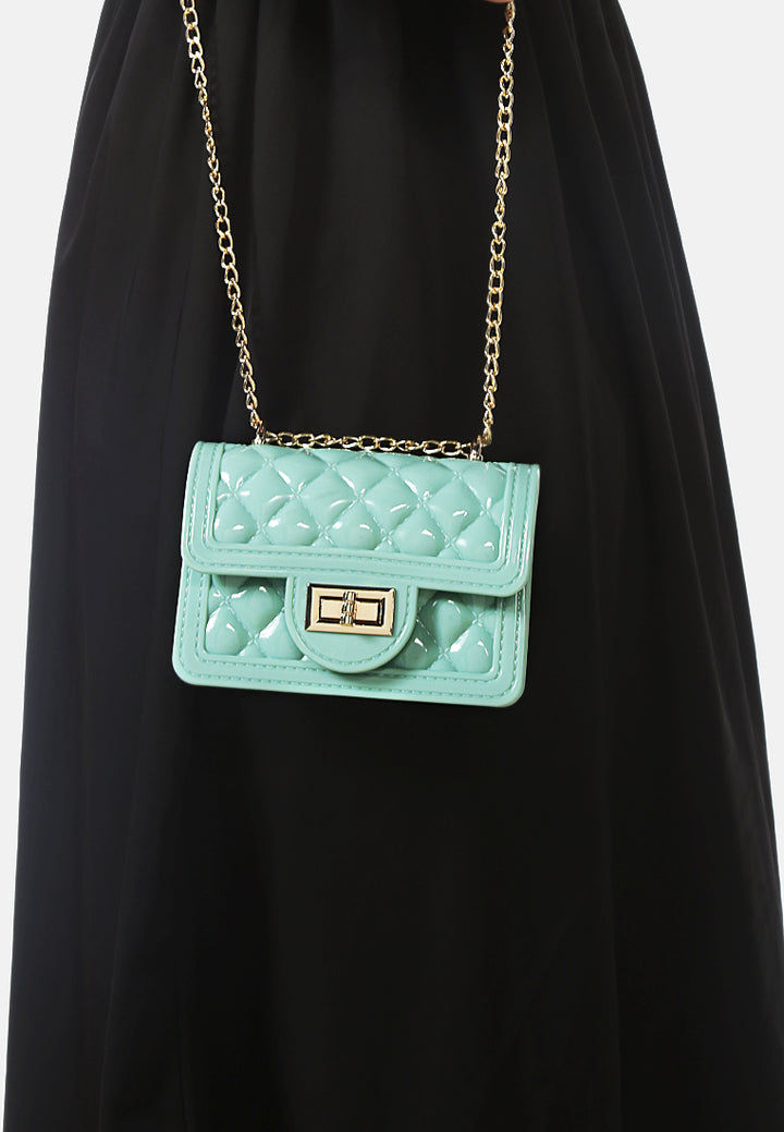 quilted sling bag#color_green