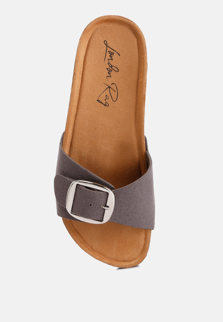 buckle strap slip-on sandals by ruw#color_grey