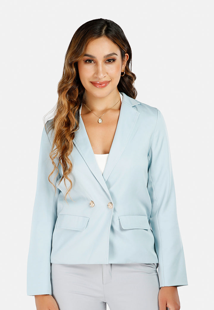 Casual Blazer Jacket#color_aqua-blue