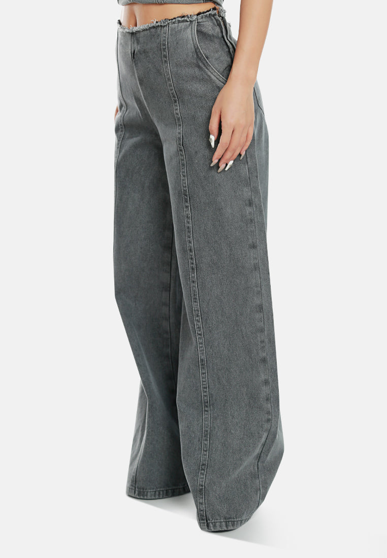 grey mid-rise wide leg pants by ruw#color_grey