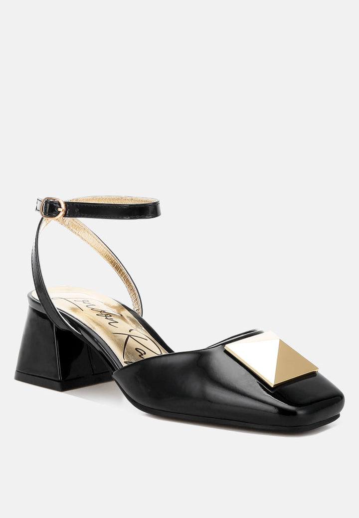brooch detail ankle strap sandals by ruw#color_black