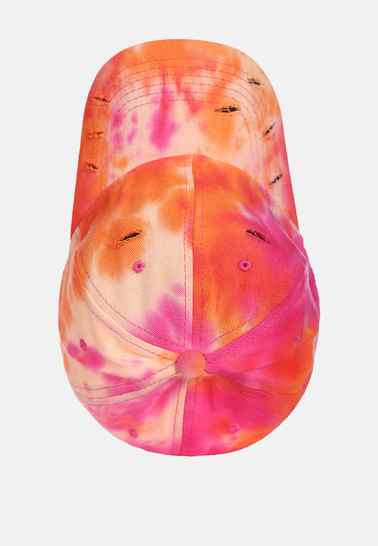 tie die baseball cap#color_orange