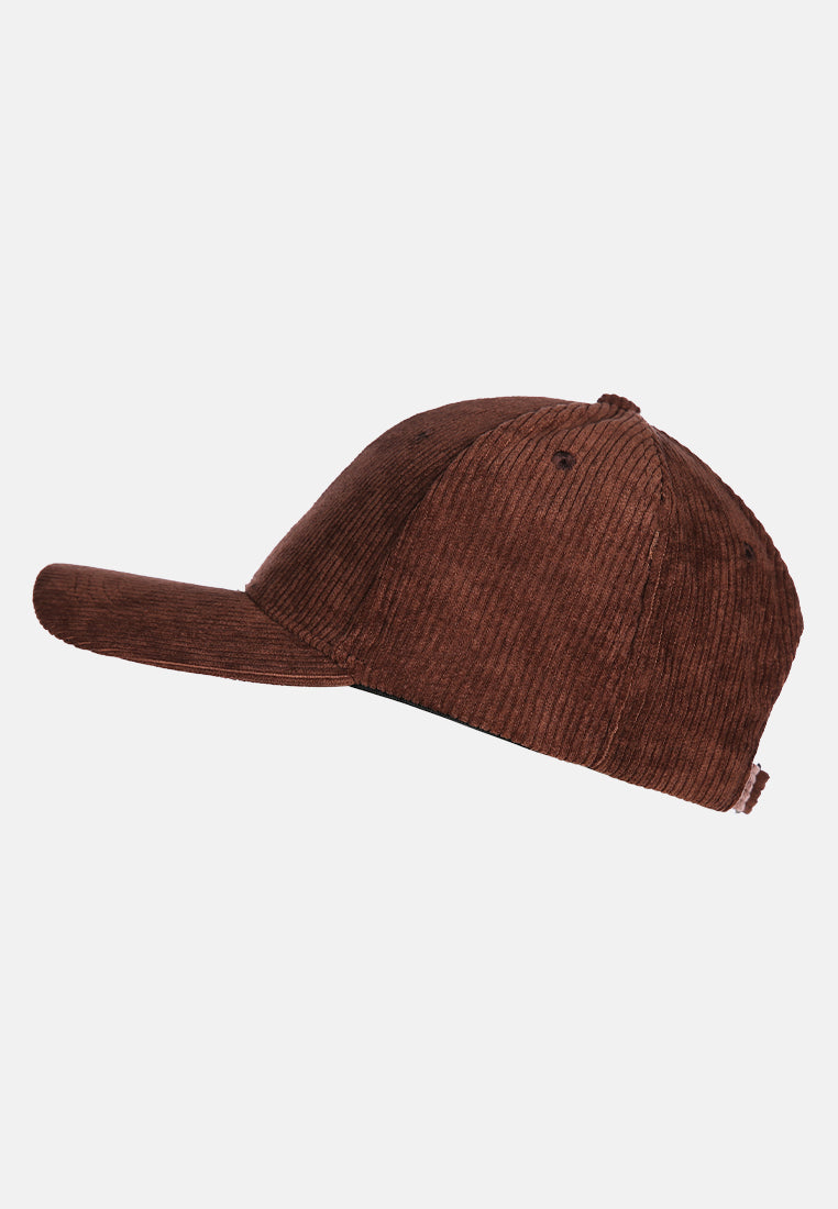 solid corduroy baseball cap#color_brown