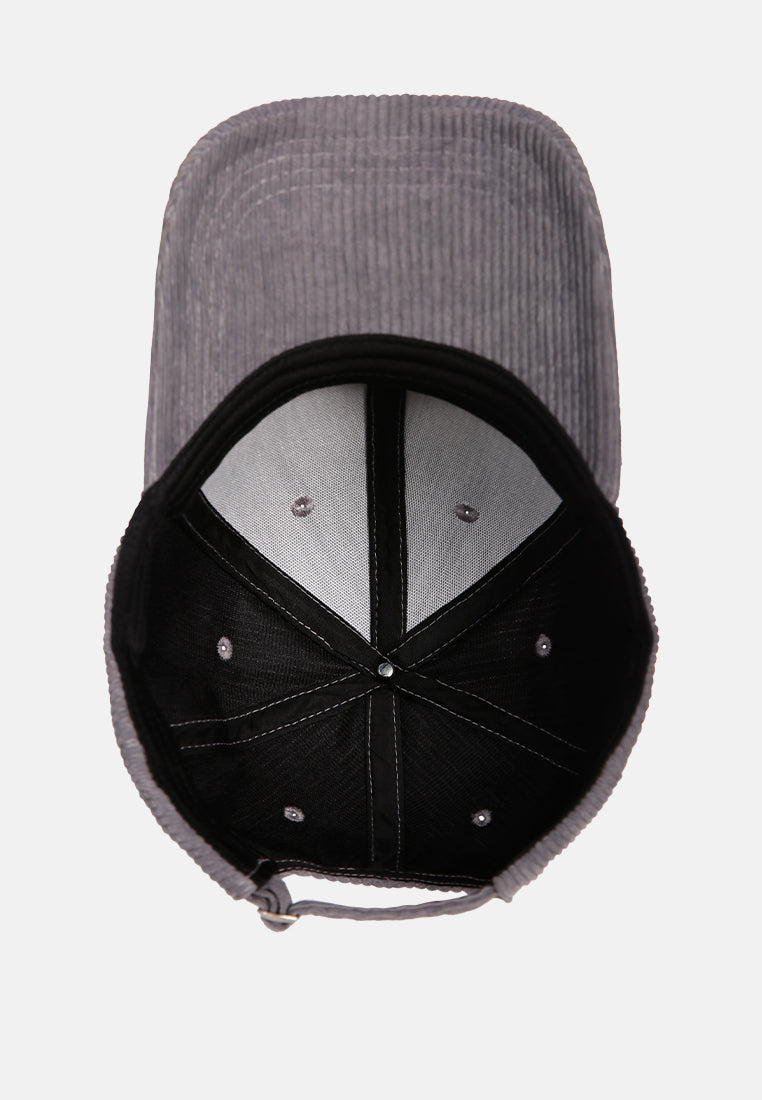 solid corduroy baseball cap#color_grey
