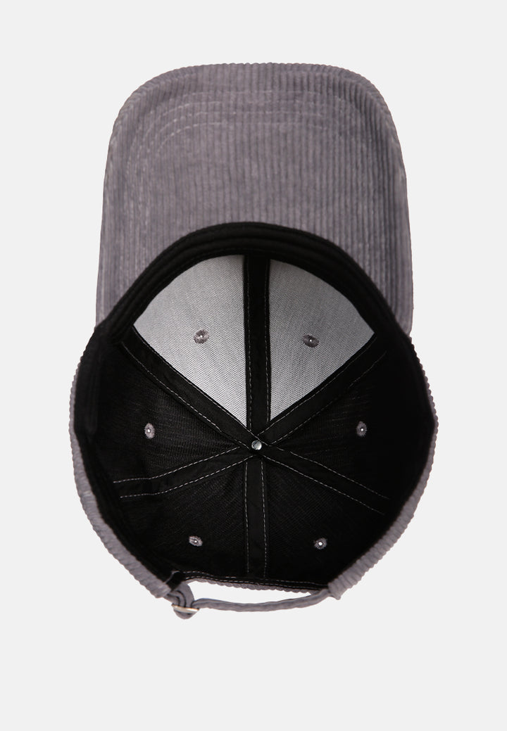 solid corduroy baseball cap#color_grey
