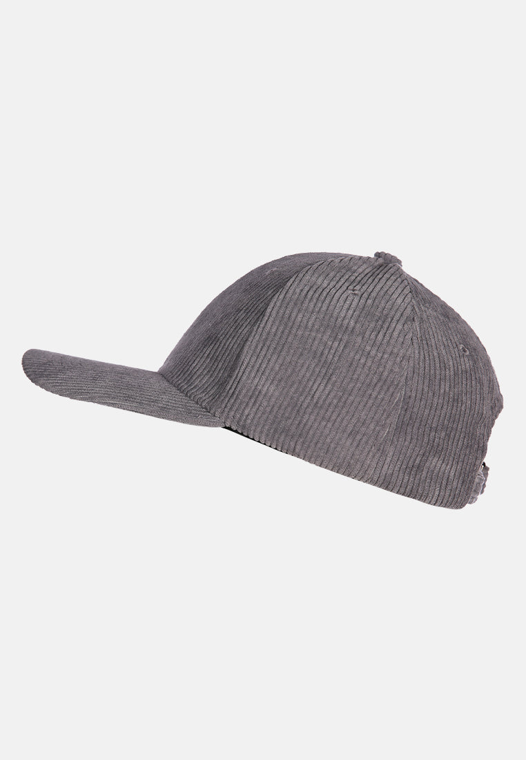 solid corduroy baseball cap#color_grey
