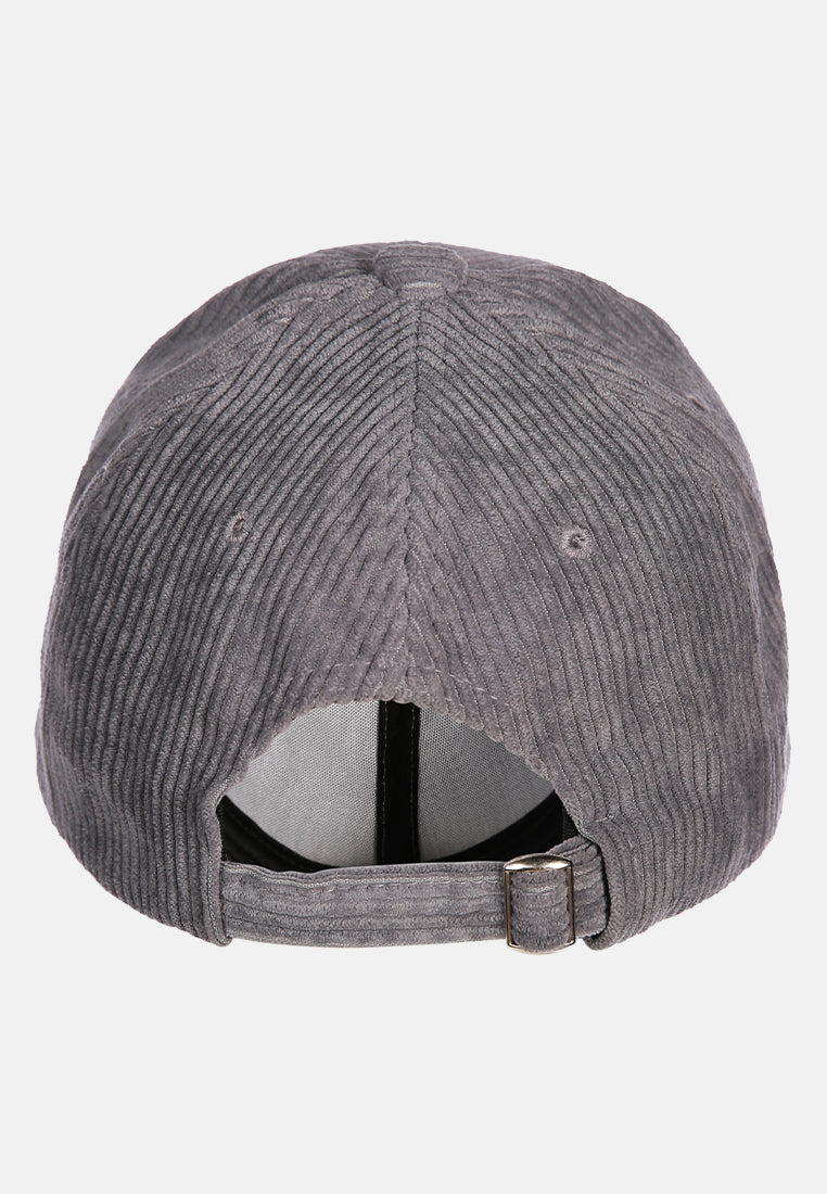 solid corduroy baseball cap#color_grey