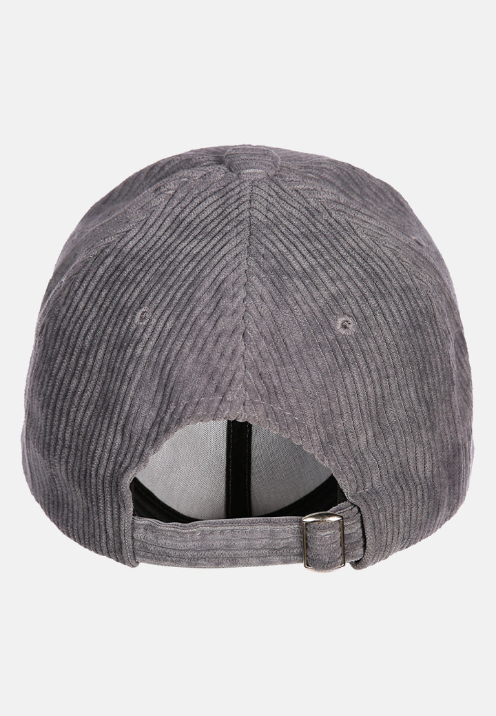 solid corduroy baseball cap#color_grey