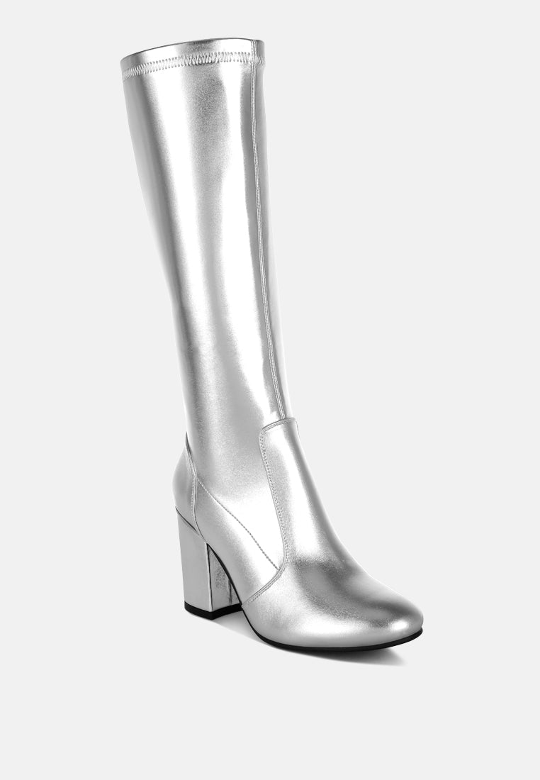 metallic pleather long boots by ruw#color_silver