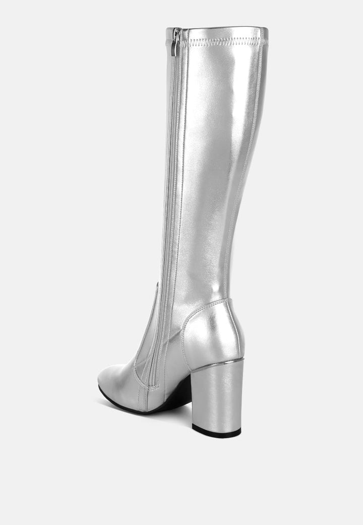 metallic pleather long boots by ruw#color_silver