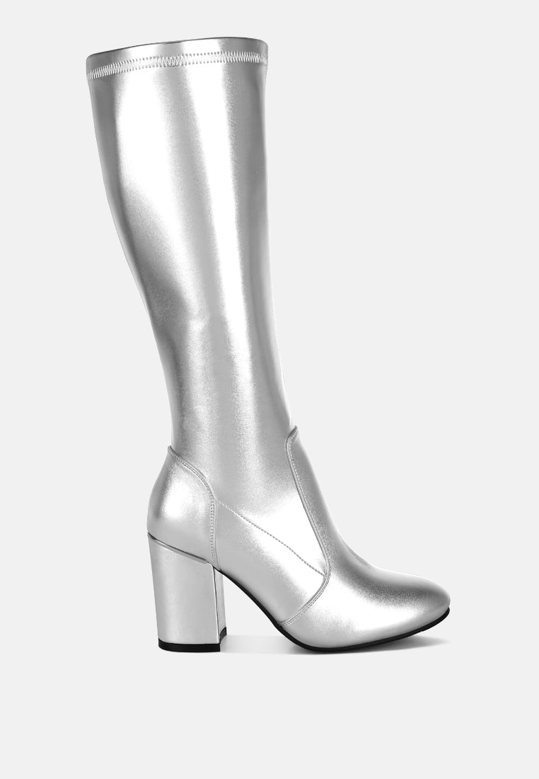 metallic pleather long boots by ruw#color_silver