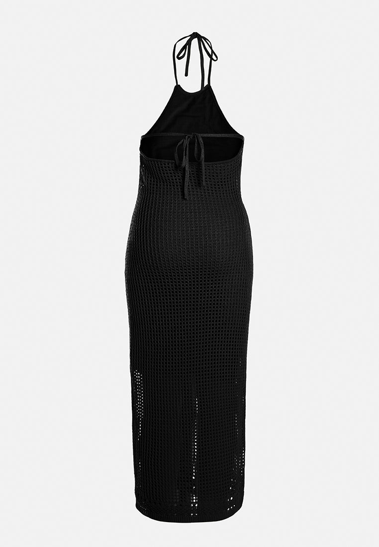halter neck backless dress by ruw#color_black