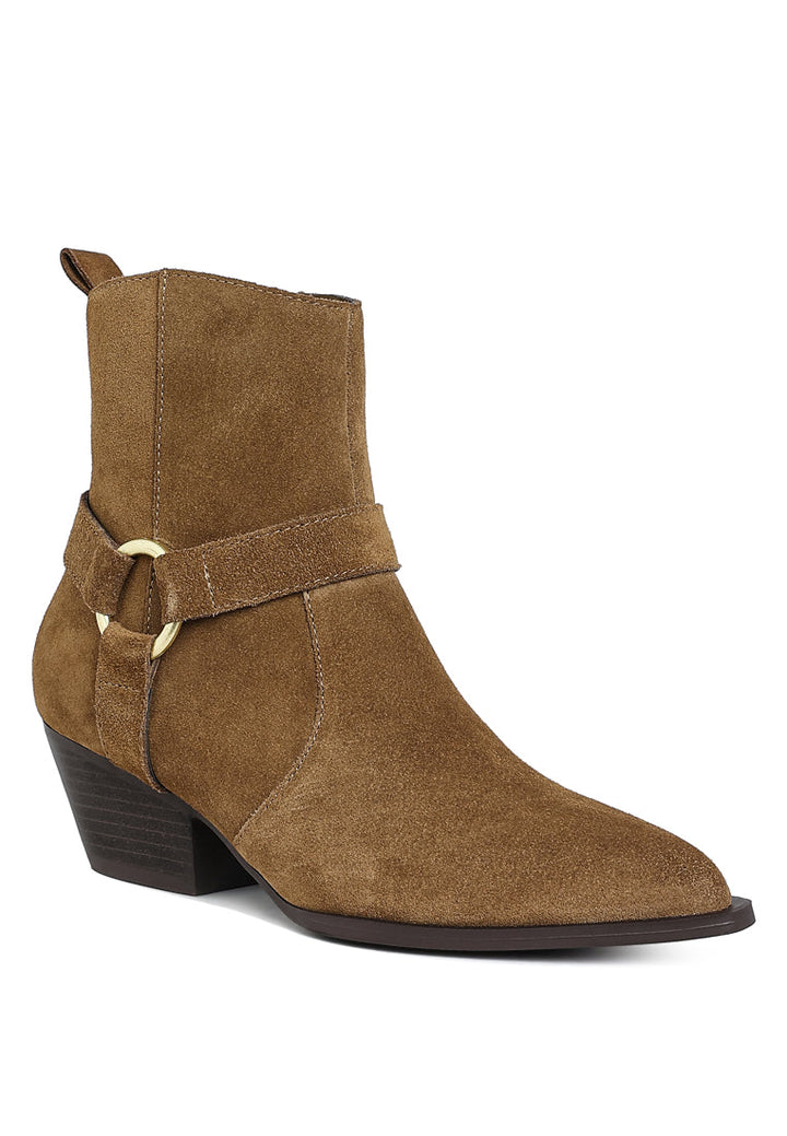 harness detail ankle boots by ruw#color_taupe