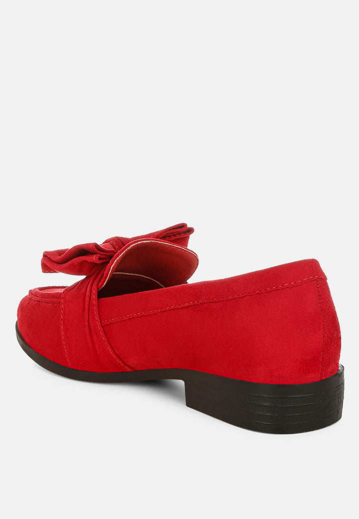havisham bow accent heeled loafers#color_red
