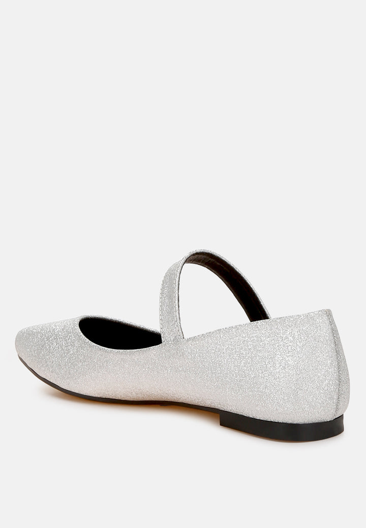 glitter pin buckle ballerinas by ruw#colour_silver