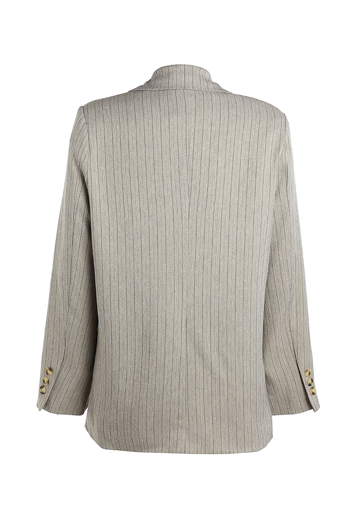 herringbone structured oversized blazer by ruw#color_taupe