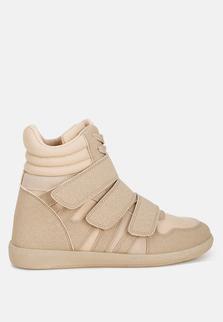 hidden wedge high-top sneakers by ruw#color_taupe