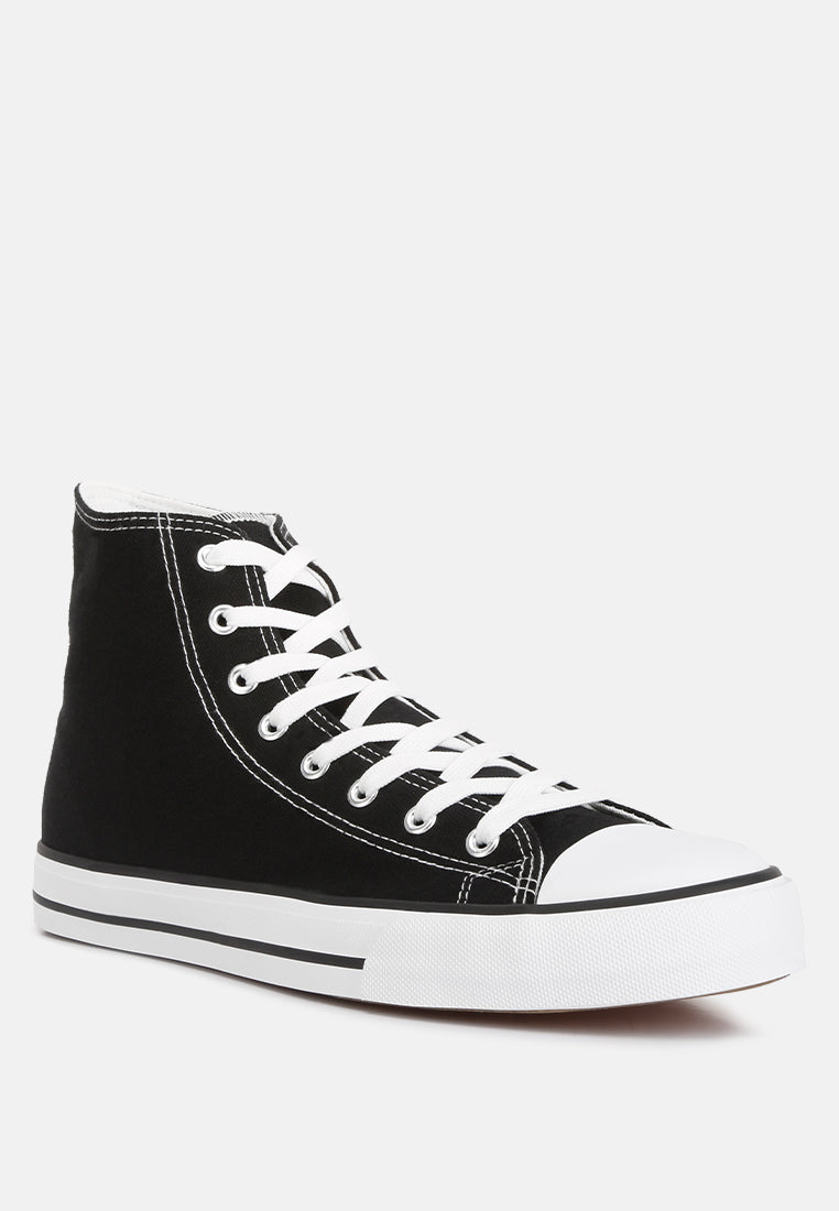 men's high ankle canvas sneakers
#color_black-white