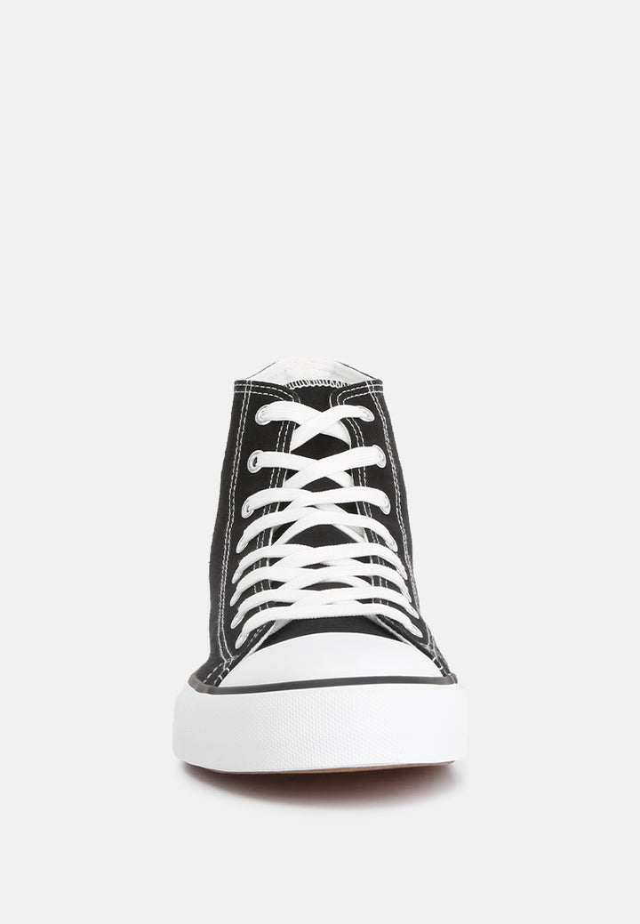 men's high ankle canvas sneakers
#color_black-white