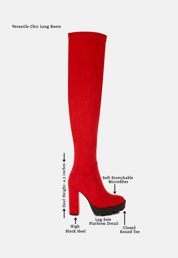 maple faux suede long boots by ruw#color_red