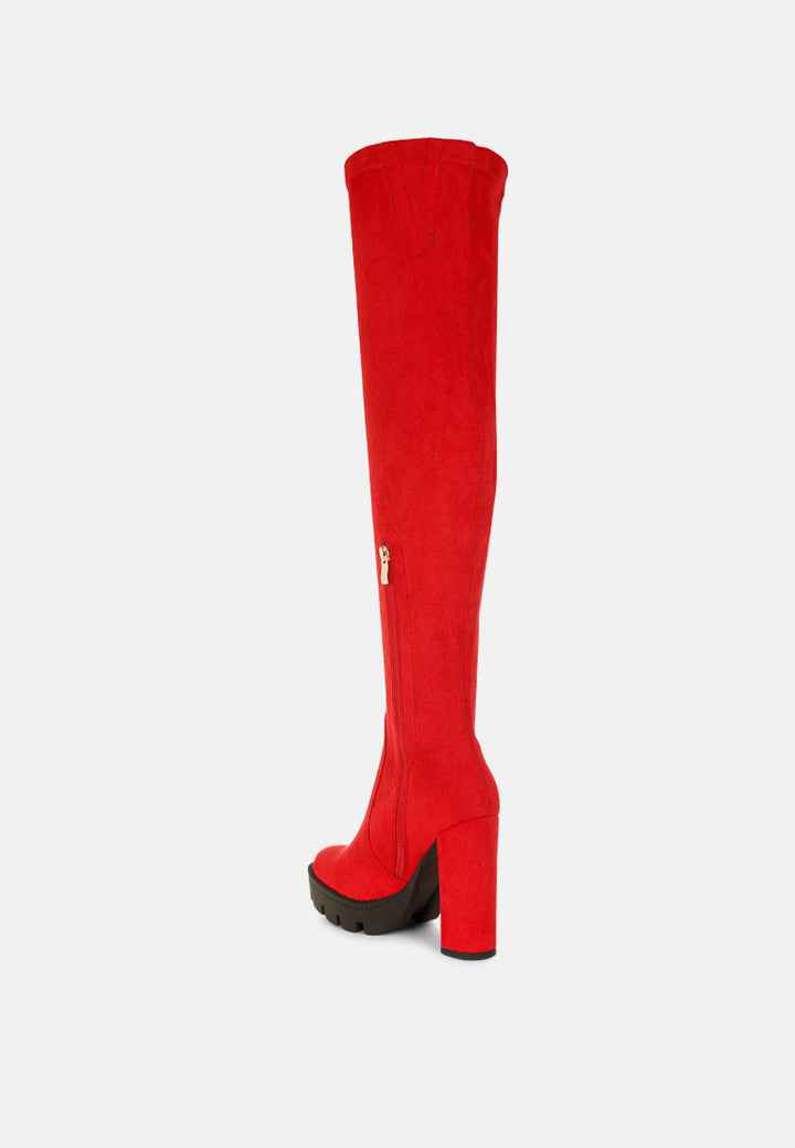 maple faux suede long boots by ruw#color_red