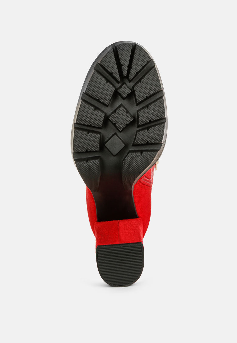 maple faux suede long boots by ruw#color_red