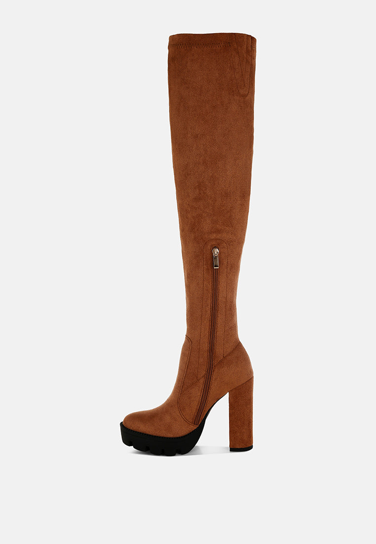 maple faux suede long boots by ruw#color_tan