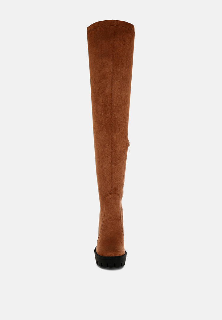 maple faux suede long boots by ruw#color_tan