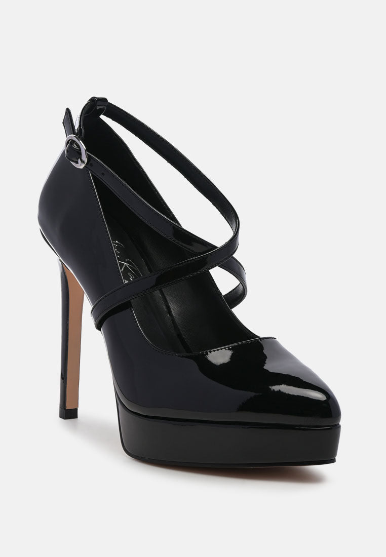 patent faux leather cross strap pumps by ruw#color_black