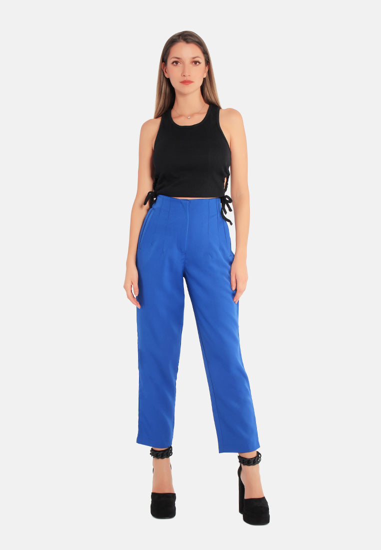 high waist semi casual trouser by ruw#color_blue