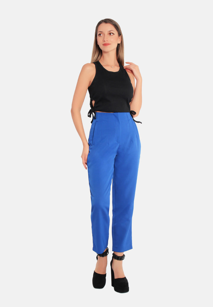 high waist semi casual trouser by ruw#color_blue