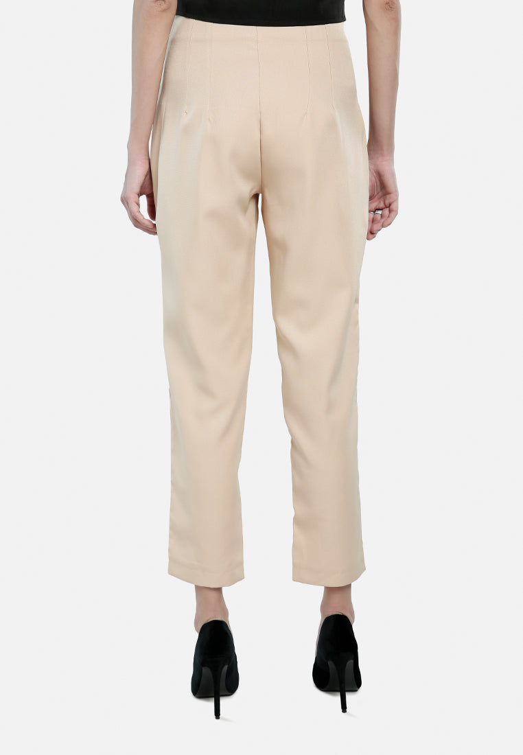 high waist semi casual trouser by ruw#color_beige