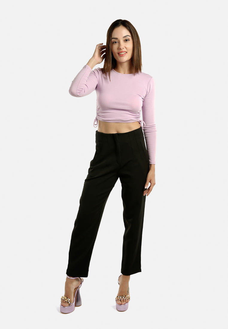 high waist semi casual trouser by ruw#color_black