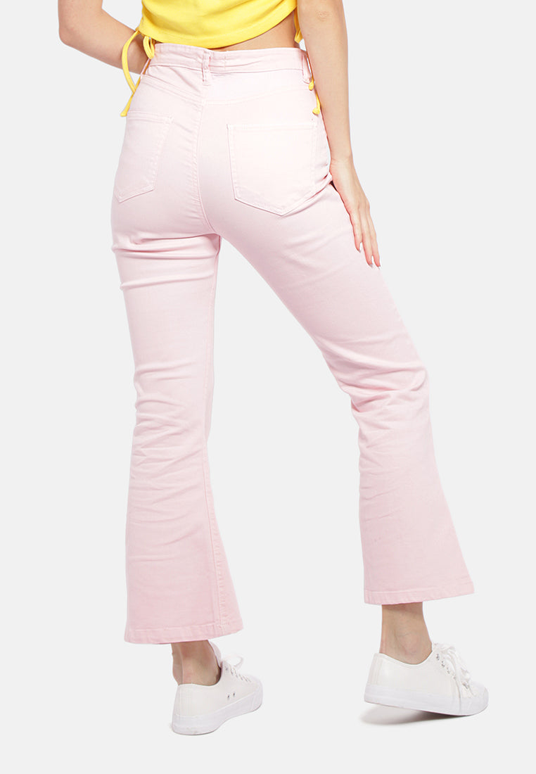high waist wide leg pants#color_fluoresent-pink