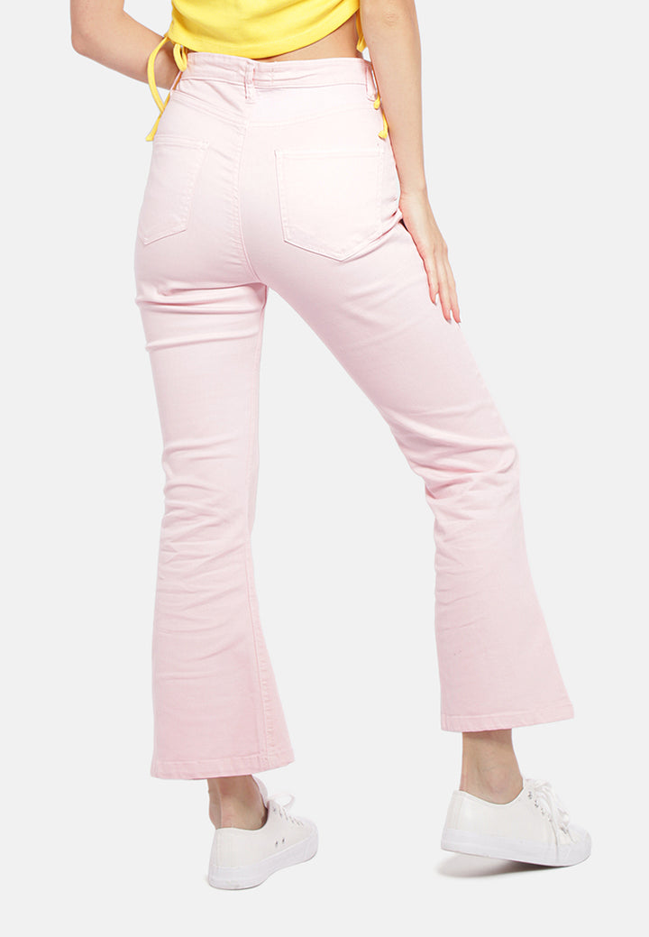 high waist wide leg pants#color_fluoresent-pink