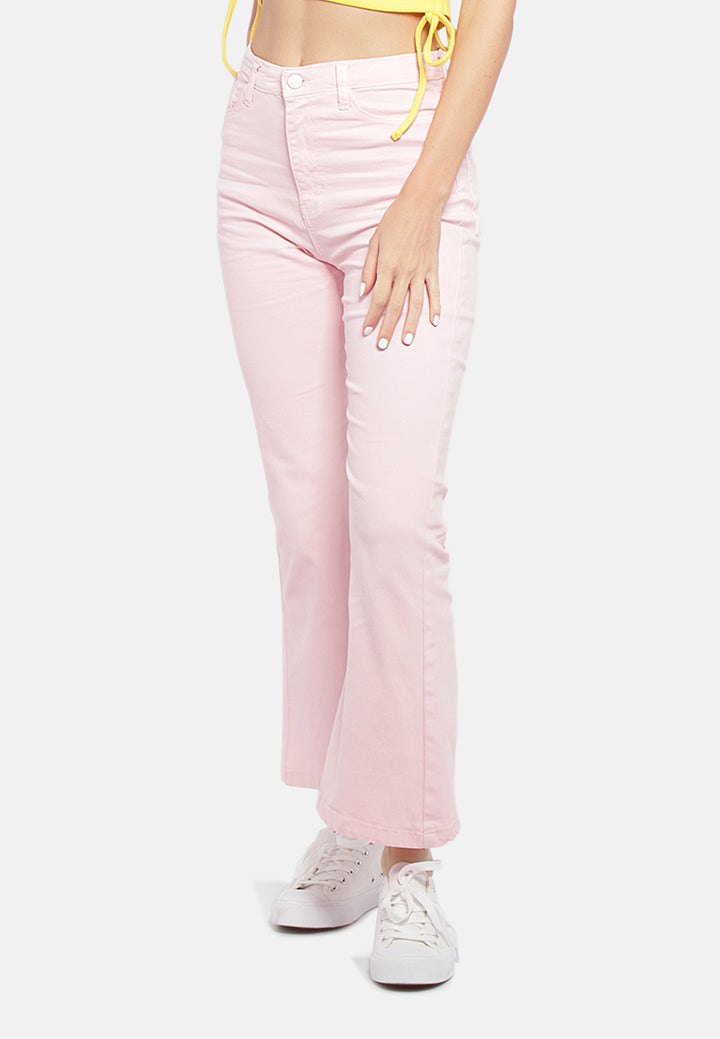 high waist wide leg pants#color_fluoresent-pink