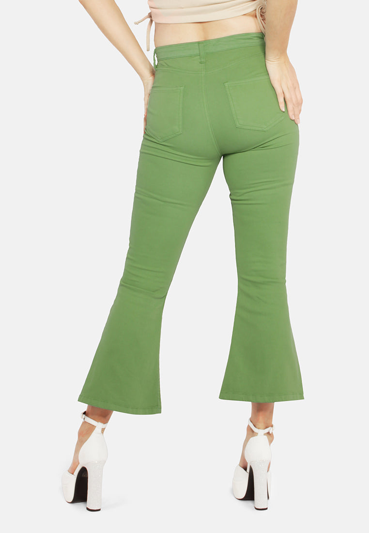 high waist wide leg pants#color_green