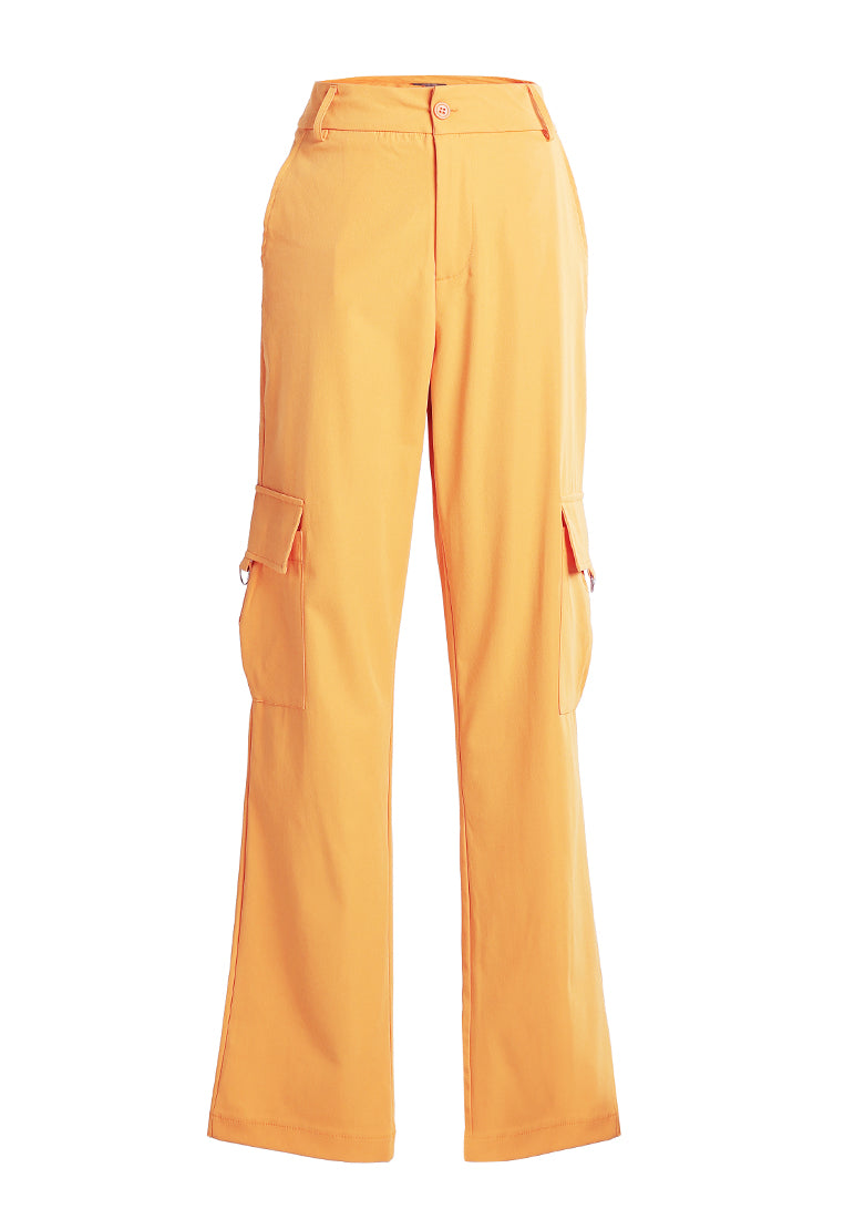 high waist cargo pants by ruw#color_mango-yellow