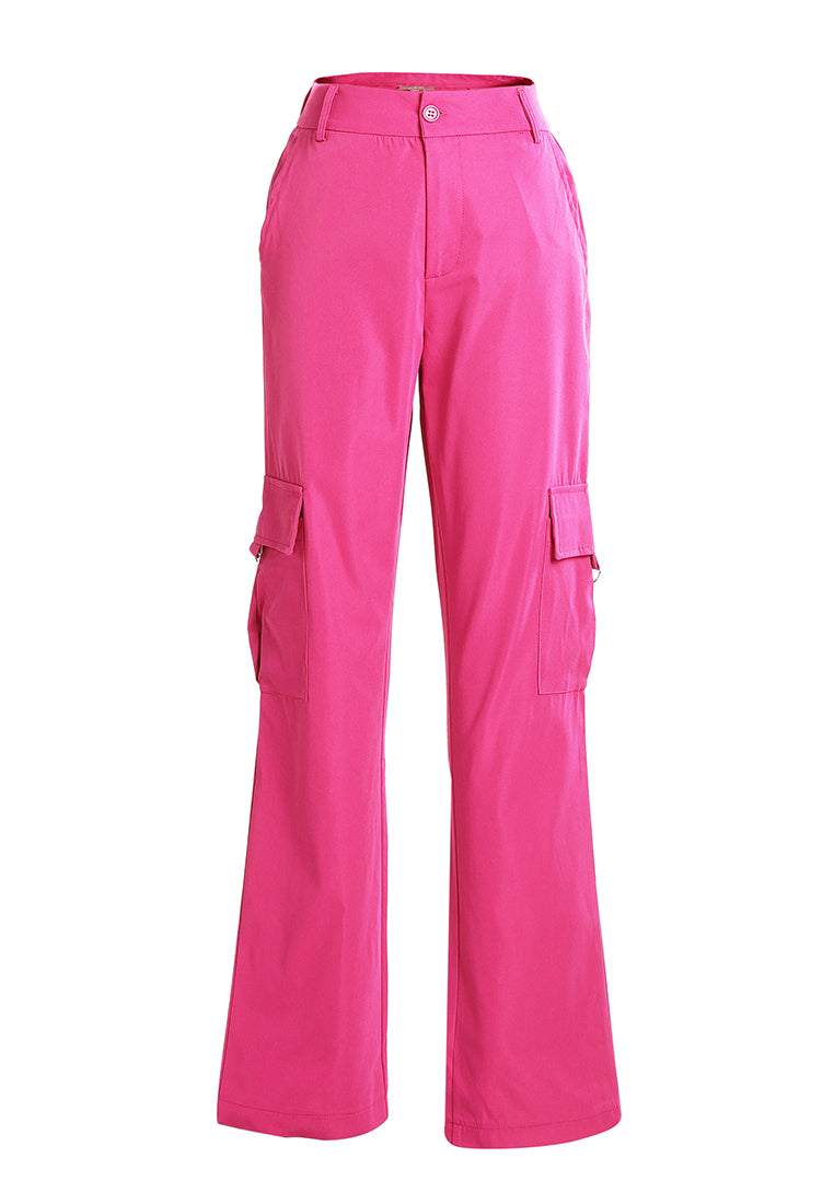 high waist cargo pants by ruw#color_mango-magenta