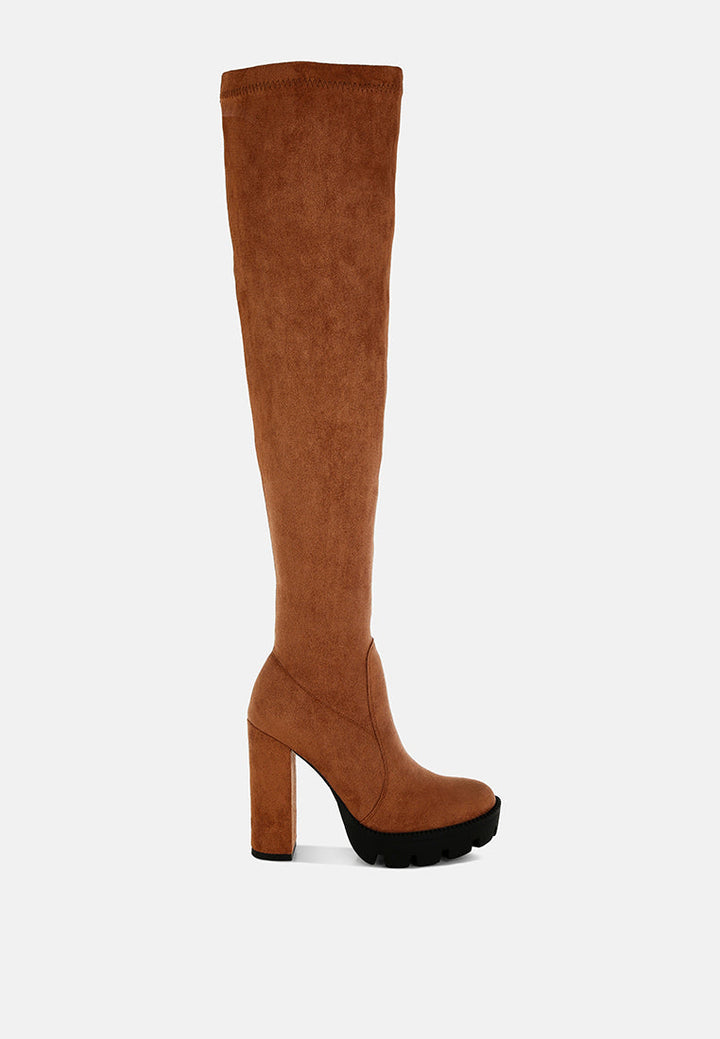 maple faux suede long boots by ruw#color_tan