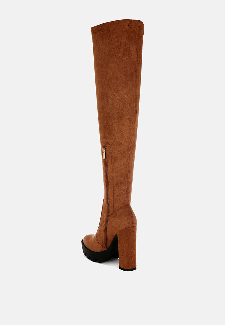 maple faux suede long boots by ruw#color_tan