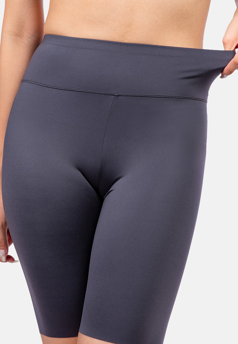 high waist biker short tights#color_grey